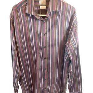Thomas Dean Casual Dress Shirt Mens XXL M